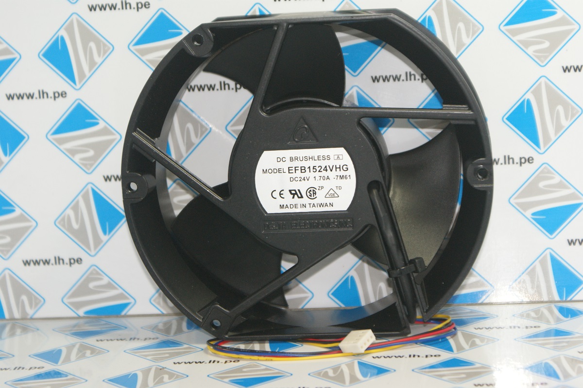 EFB1524VHG 4-Wire               Ventilador axial 24VDC, Rectangular/redondeado, 172x150mm, 302.3 ft3/min